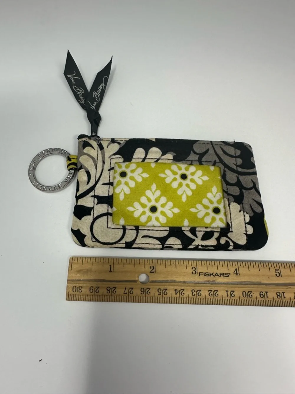 Vera Bradley Zip ID Case Baroque Key Ring/Badge Holder Geometric Floral A3 - Picture 4 of 5